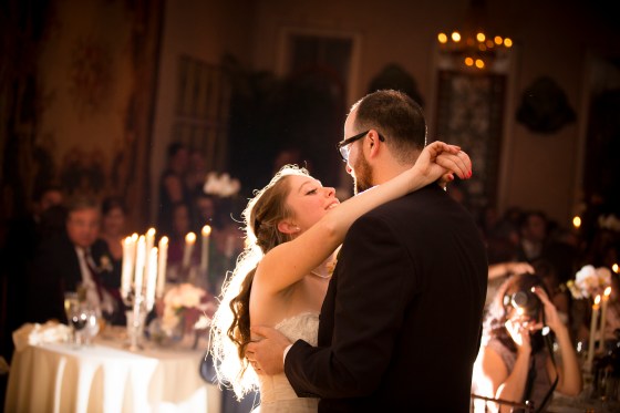 Can you see the orchid there behind us on our wedding day? They are so romantic!